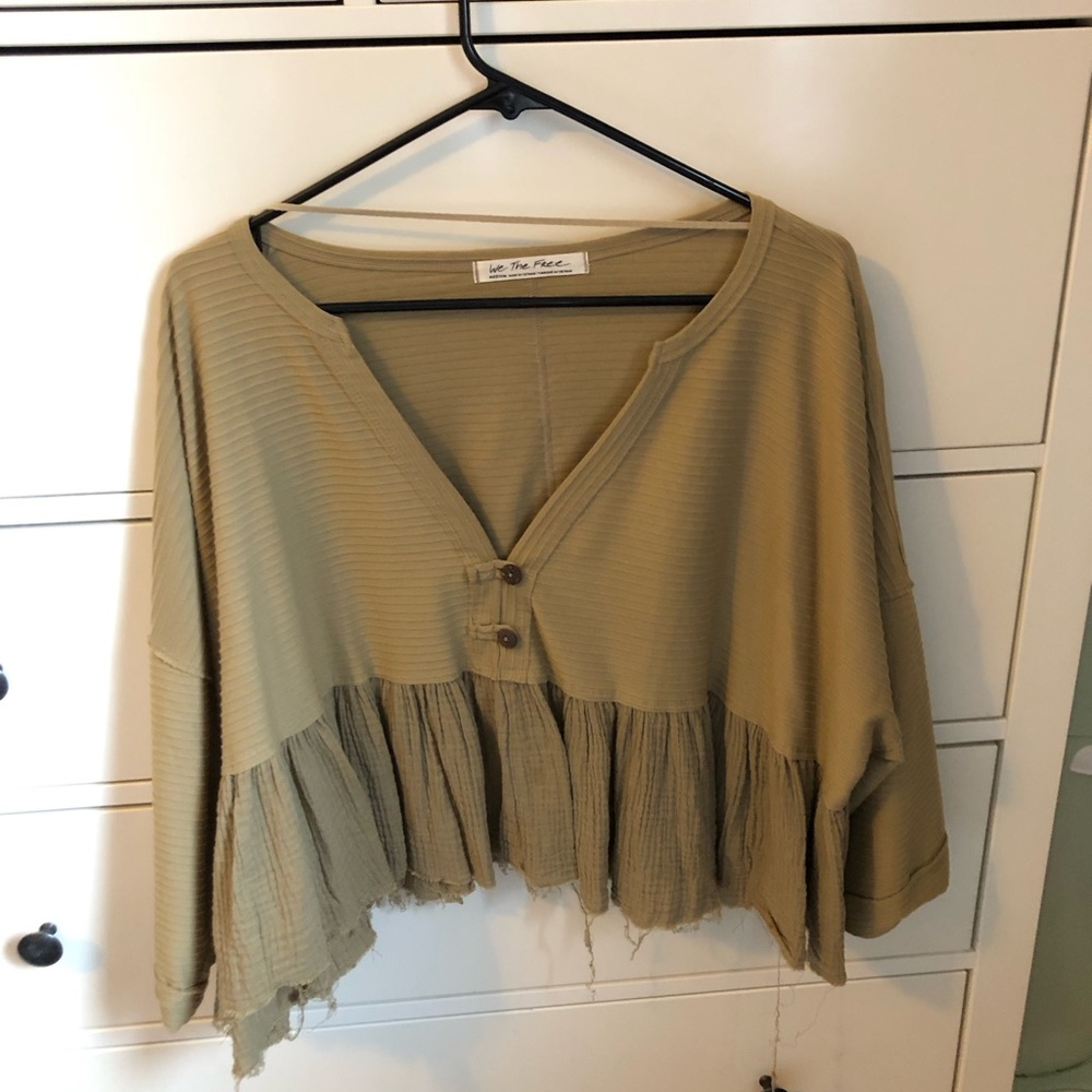 We the Free Free People olive green crop top